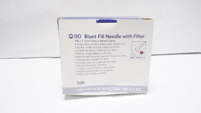 BD 305211 Blunt Fill Ndle with Filter 18G x 1-1/2 - Box of 100